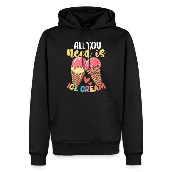 Tout ce dont vous avez besoin, c’est d’une glace drôle chérie d’été - Sweat à capuche Premium bio Homme - noir - Devant - Nico (187cm)