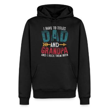 Ich habe zwei Titel, Papa und Opa, und ich rocke sie - Männer Premium Bio Hoodie - Schwarz - Vorne - Nico (187cm)