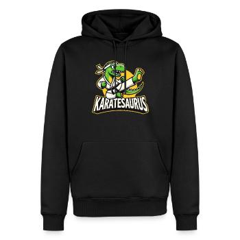 Karate Karate Fighter Martial Arts Karatesaurus - Men’s Premium Organic Hoodie - black - Front - Nico (187cm)