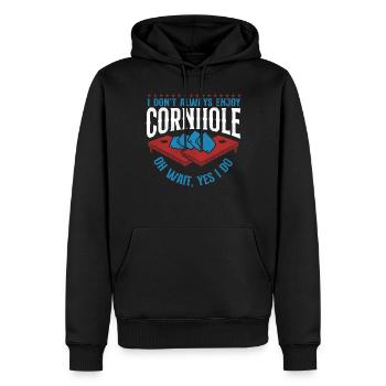 Cornhole Team Bean Bag Player - Männer Premium Bio Hoodie - Schwarz - Vorne - Nico (187cm)