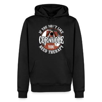 Cornhole Team Bean Bag Player - Männer Premium Bio Hoodie - Schwarz - Vorne - Nico (187cm)