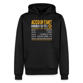 Buchhalter Stundensätze Lustige Buchhaltung - Männer Premium Bio Hoodie - Schwarz - Vorne - Nico (187cm)