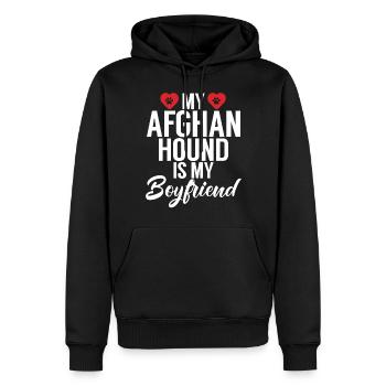 Afghan Hound Gifts - Männer Premium Bio Hoodie - Schwarz - Vorne - Nico (187cm)