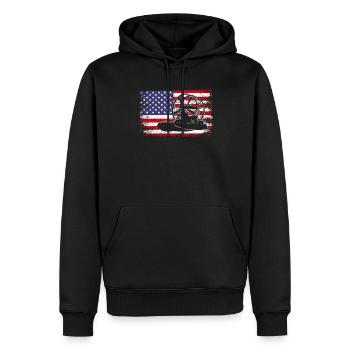 airboat american flag - Männer Premium Bio Hoodie - Schwarz - Vorne - Nico (187cm)