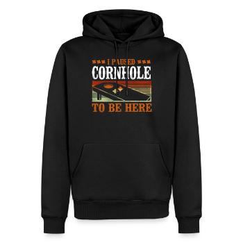 Cornhole Team Bean Bag Player - Männer Premium Bio Hoodie - Schwarz - Vorne - Nico (187cm)