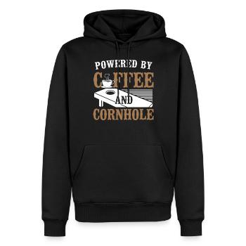 Cornhole Team Bean Bag Player - Männer Premium Bio Hoodie - Schwarz - Vorne - Nico (187cm)