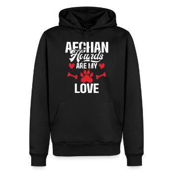 Afghan Hound Gifts - Männer Premium Bio Hoodie - Schwarz - Vorne - Nico (187cm)