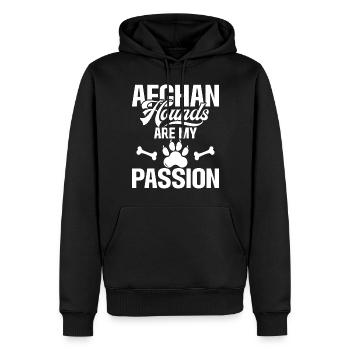 Afghan Hound Gifts - Männer Premium Bio Hoodie - Schwarz - Vorne - Nico (187cm)