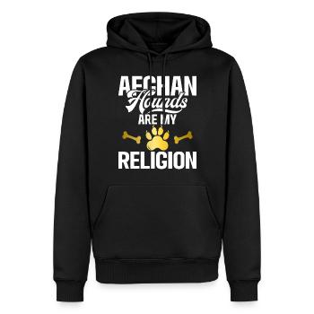 Afghan Hound Gifts - Männer Premium Bio Hoodie - Schwarz - Vorne - Nico (187cm)
