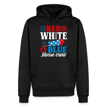 Rot Weiß Blau Krankenschwester Crew Patriotische Krankenschwester - Männer Premium Bio Hoodie - Schwarz - Vorne - Nico (187cm)