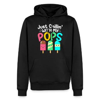 Chillin With My Pops Collations d’été amusantes pour sucettes glacées - Sweat à capuche Premium bio Homme - noir - Devant - Nico (187cm)
