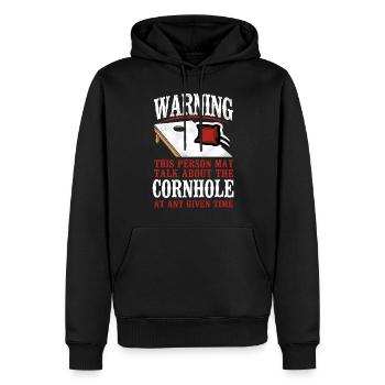 Cornhole Team Bean Bag Player - Männer Premium Bio Hoodie - Schwarz - Vorne - Nico (187cm)