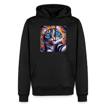 Chats Selfie, Weirdcore Nerd Photographie Chat - Sweat à capuche Premium bio Homme - noir - Devant - Nico (187cm)
