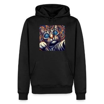 Chats Selfie, Weirdcore Nerd Photographie Chat - Sweat à capuche Premium bio Homme - noir - Devant - Nico (187cm)