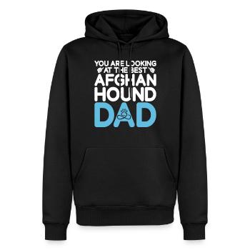 Afghan Hound Gifts - Männer Premium Bio Hoodie - Schwarz - Vorne - Nico (187cm)
