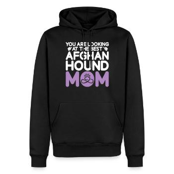 Afghan Hound Gifts - Männer Premium Bio Hoodie - Schwarz - Vorne - Nico (187cm)