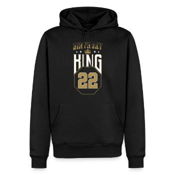 Birthday King 22 Jahre 22. Geburtstag Geschenk - Männer Premium Bio Hoodie - Schwarz - Vorne - Nico (187cm)