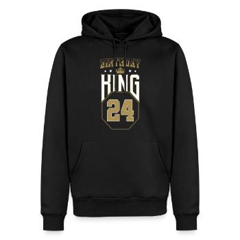 Birthday King 24 Years 24th Birthday Gift - Men’s Premium Organic Hoodie - black - Front - Nico (187cm)