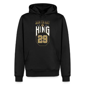 Birthday King 29 Jahre 29. Geburtstag Geschenk - Männer Premium Bio Hoodie - Schwarz - Vorne - Nico (187cm)