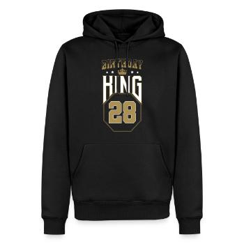 Birthday King 28 Years 28th Birthday Gift - Men’s Premium Organic Hoodie - black - Front - Nico (187cm)
