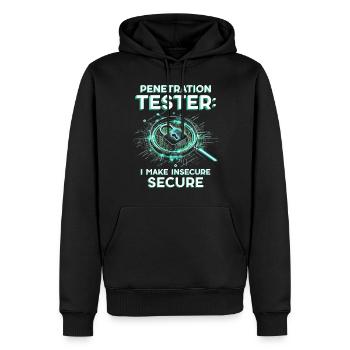 Penetrationstester Penetration Tester - Männer Premium Bio Hoodie - Schwarz - Vorne - Nico (187cm)