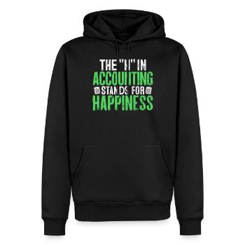 Le H en comptabilité Drôle CPA Fiscalité Comptable - Sweat à capuche Premium bio Homme - noir - Devant - Nico (187cm)