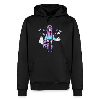 Pastell Goth Anime Girl Mit Teddybär Gotik - Männer Premium Bio Hoodie - Schwarz - Vorne - Nico (187cm)