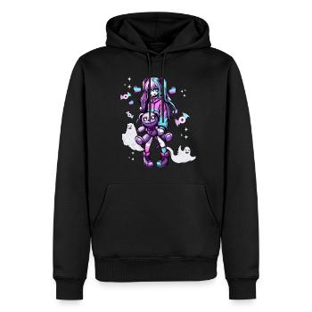 Pastell Goth Anime Girl Mit Teddybär Gotik - Männer Premium Bio Hoodie - Schwarz - Vorne - Nico (187cm)