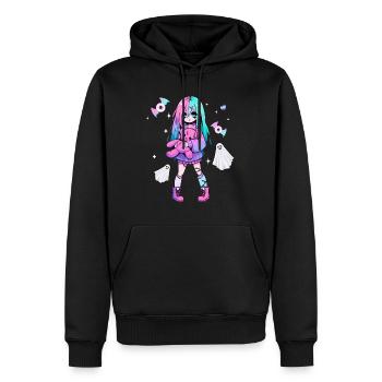 Pastell Goth Anime Girl Mit Teddybär Gotik - Männer Premium Bio Hoodie - Schwarz - Vorne - Nico (187cm)