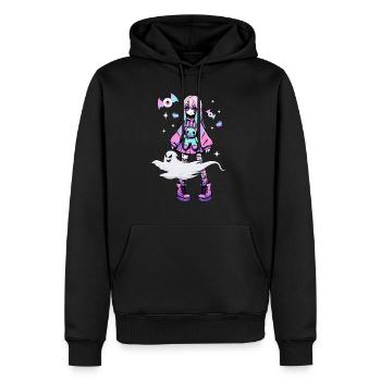 Pastell Goth Anime Girl Mit Teddybär Gotik - Männer Premium Bio Hoodie - Schwarz - Vorne - Nico (187cm)