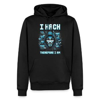 Penetrationstester I hack, therefore I am - Men’s Premium Organic Hoodie - black - Front - Nico (187cm)