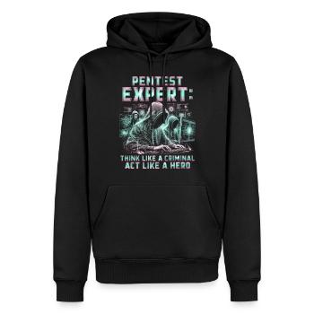 Penetrationstester Penetration Tester - Männer Premium Bio Hoodie - Schwarz - Vorne - Nico (187cm)