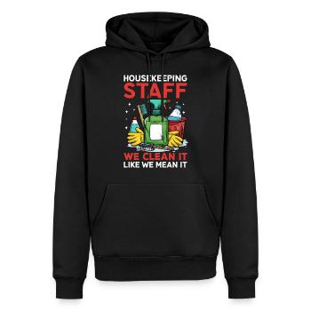 Housekeeping Staff - Männer Premium Bio Hoodie - Schwarz - Vorne - Nico (187cm)