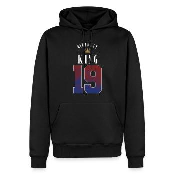 Birthday King 19 Years 19th Birthday Gift - Men’s Premium Organic Hoodie - black - Front - Nico (187cm)