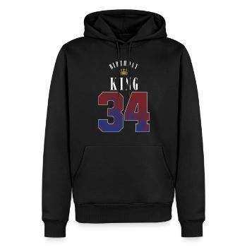 Birthday King 34 Years 34th Birthday Gift - Men’s Premium Organic Hoodie - black - Front - Nico (187cm)