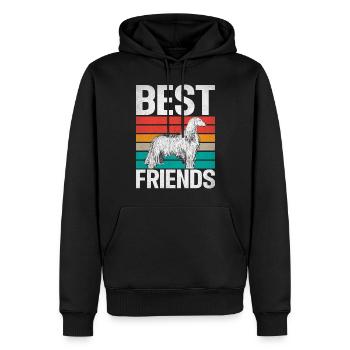 Afghan Hound Gifts - Männer Premium Bio Hoodie - Schwarz - Vorne - Nico (187cm)