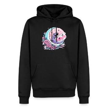 Pastel Goth T-Rex Kawaii Aesthetic Creepy - Men’s Premium Organic Hoodie - black - Front - Nico (187cm)