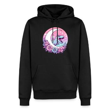 Pastel Goth T-Rex Kawaii Aesthetic Creepy - Men’s Premium Organic Hoodie - black - Front - Nico (187cm)