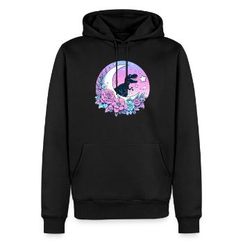 Pastel Goth T-Rex Kawaii Aesthetic Creepy - Men’s Premium Organic Hoodie - black - Front - Nico (187cm)