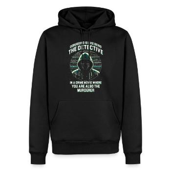 Penetrationstester Penetration Tester Debugging - Männer Premium Bio Hoodie - Schwarz - Vorne - Nico (187cm)