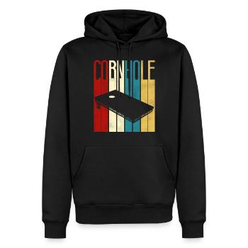 Joueur de sac de haricots de l’équipe Cornhole - Sweat à capuche Premium bio Homme - noir - Devant - Nico (187cm)