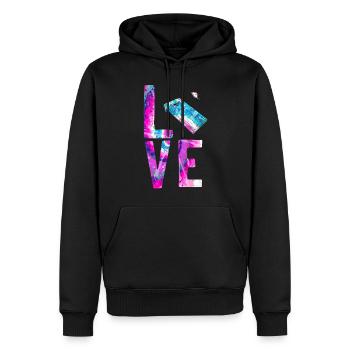 Cornhole Team Bean Bag Player - Männer Premium Bio Hoodie - Schwarz - Vorne - Nico (187cm)