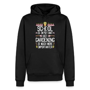 School is important but Gardening is much more imp - Männer Premium Bio Hoodie - Schwarz - Vorne - Nico (187cm)