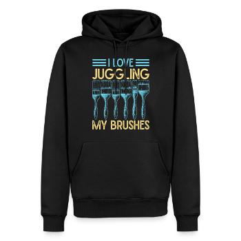 House Painter Dad Unique Gifts - Men’s Premium Organic Hoodie - black - Front - Nico (187cm)