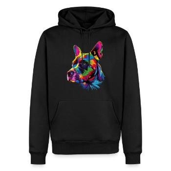 Pitbull Bulldogge Bunte Farben Pitbull Terrier - Männer Premium Bio Hoodie - Schwarz - Vorne - Nico (187cm)
