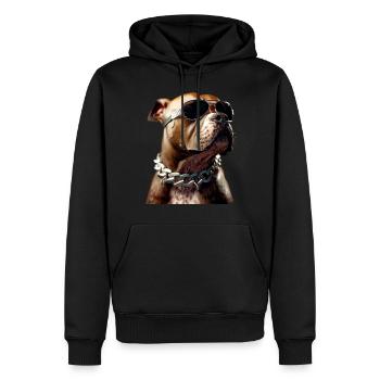 Pitbull Bulldog Pittie American Pitbull Terrier - Sweat à capuche Premium bio Homme - noir - Devant - Nico (187cm)