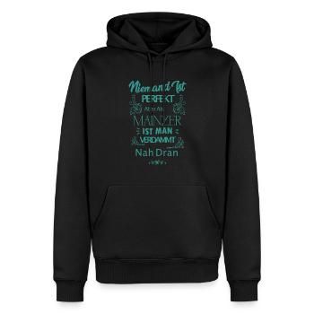 Mayence Mayence Dicton - Sweat à capuche Premium bio Homme - noir - Devant - Nico (187cm)