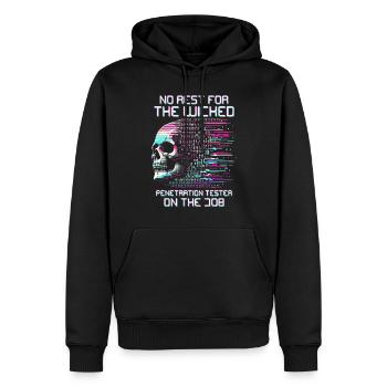 Penetrationstester Penetration Tester - Männer Premium Bio Hoodie - Schwarz - Vorne - Nico (187cm)