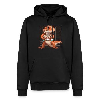 Spiele Controller Gaming Rex Dino Mit Controller - Männer Premium Bio Hoodie - Schwarz - Vorne - Nico (187cm)