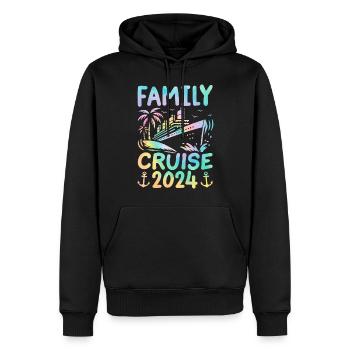 Croisière en famille 2024 - Sweat à capuche Premium bio Homme - noir - Devant - Nico (187cm)